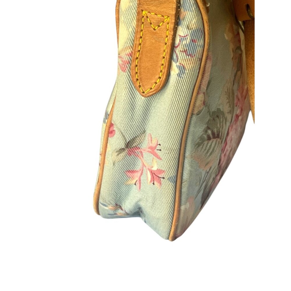 Ralph Lauren Floral Crossbody Vintage  Bag With Leather Trim & Adjustable Strap - Picture 11 of 16